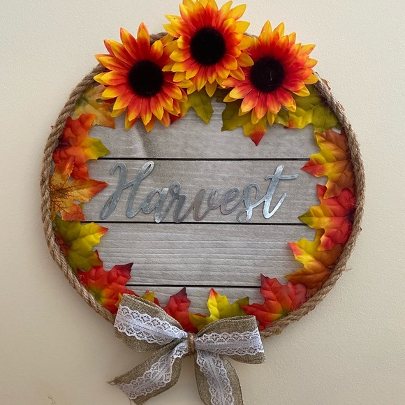 “Harvest” Wreath Wall Hanging - Picture 1 of 4
